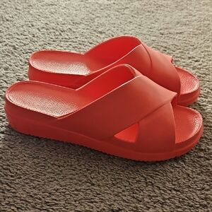 Women's Orange Slide Sandals
